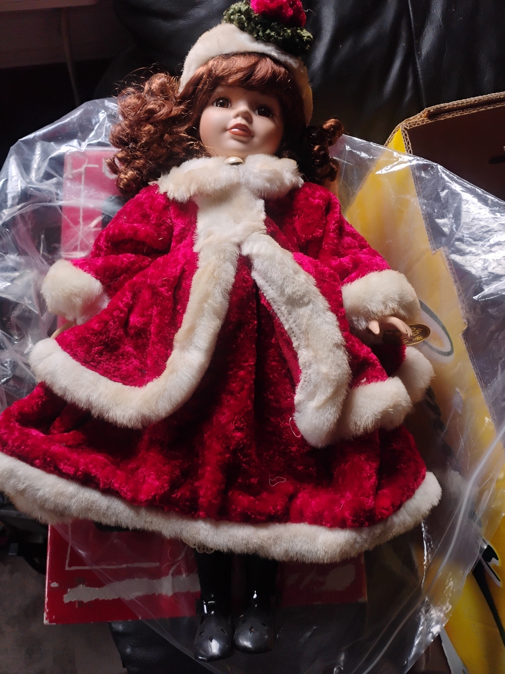 Red Faux-Fur Trim Girls' Holiday Coat